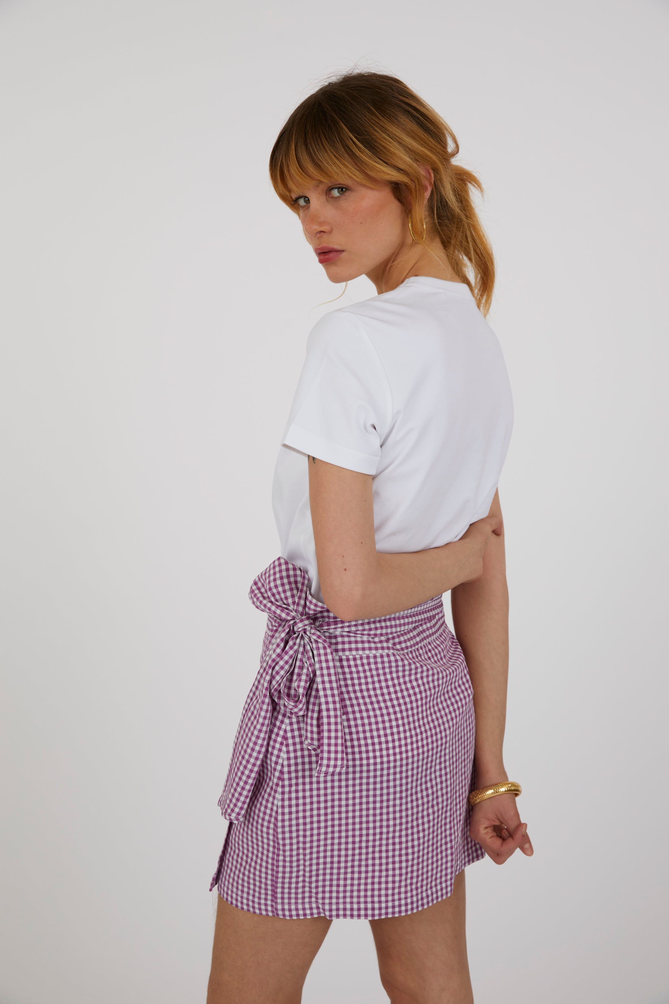 Jupe portefeuille violette