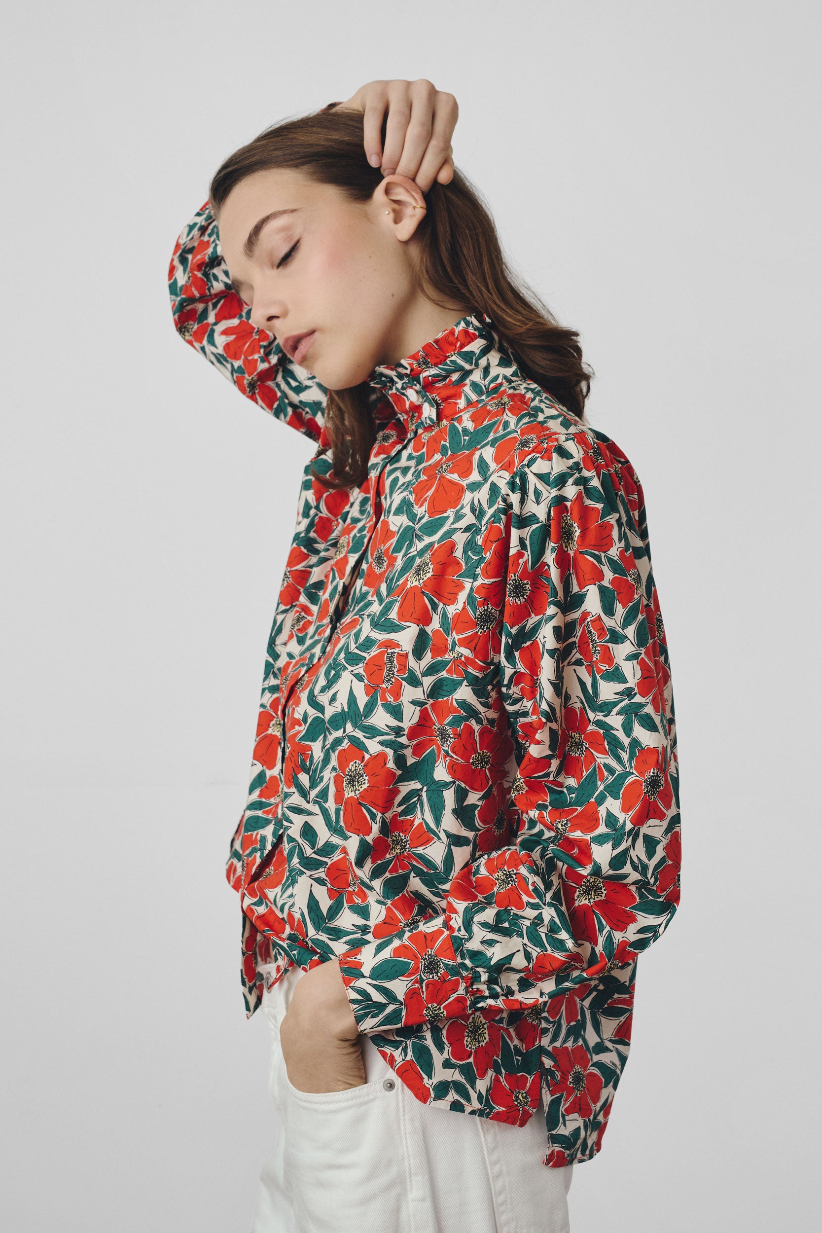 Romée x Paloma Collection - Chemise imprimé coquelicot