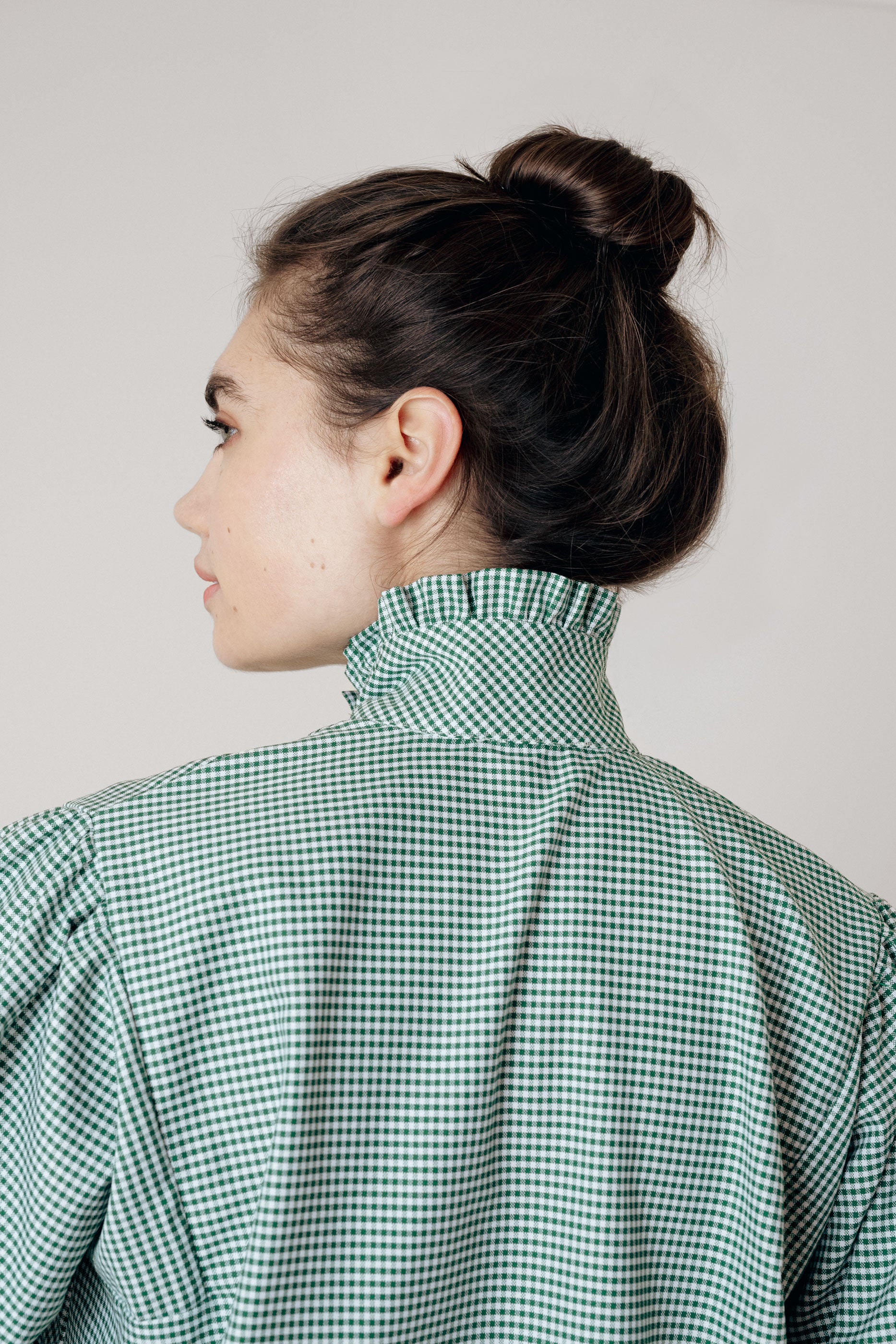 Green gingham shirt