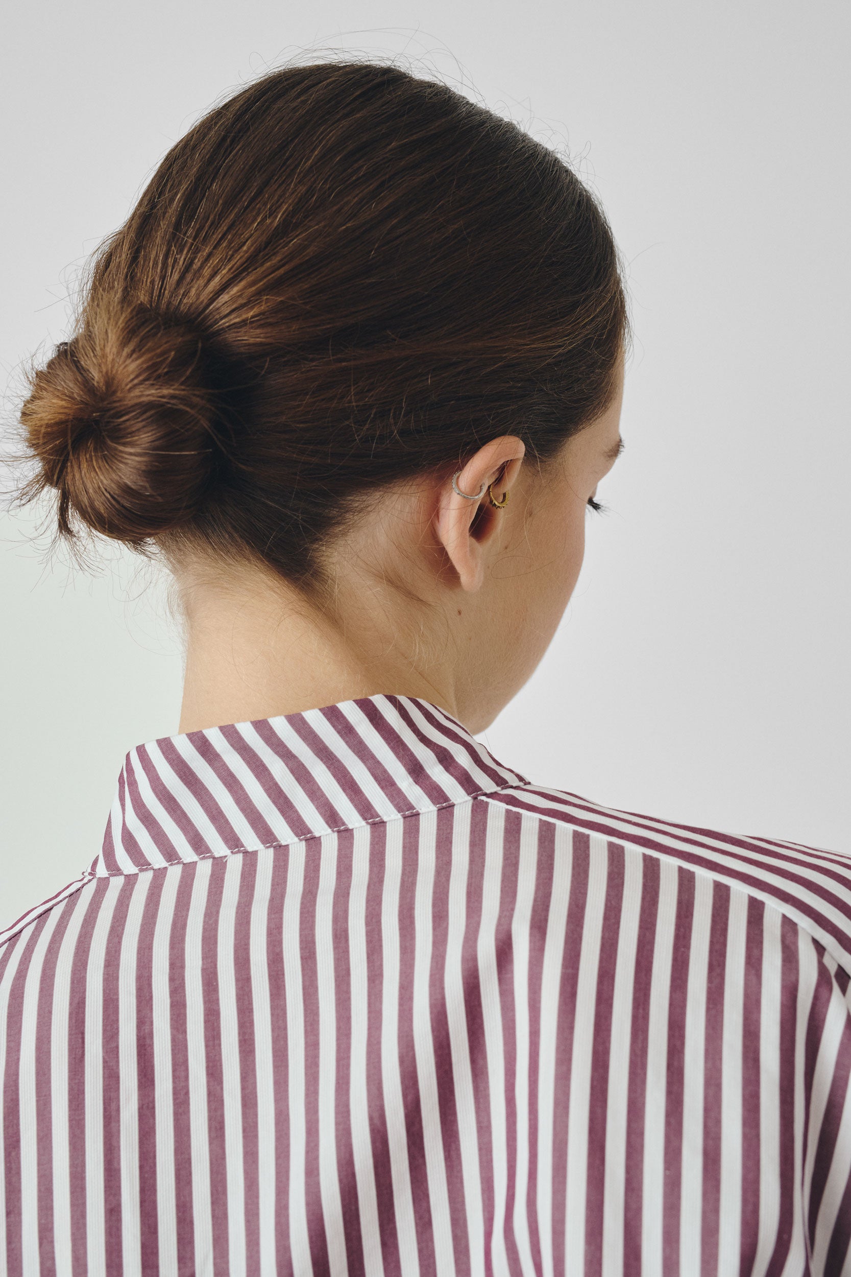 Robe à rayures bordeaux
