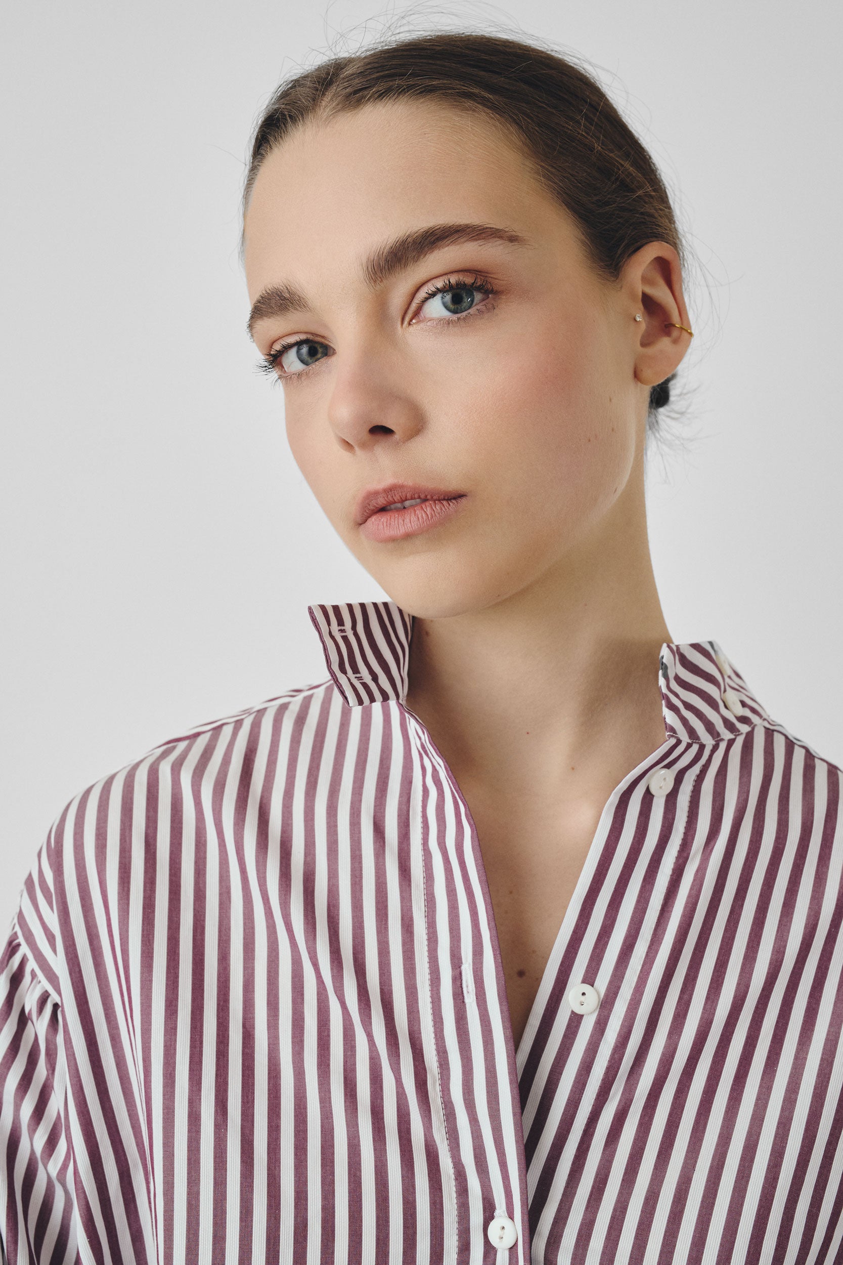 Robe à rayures bordeaux