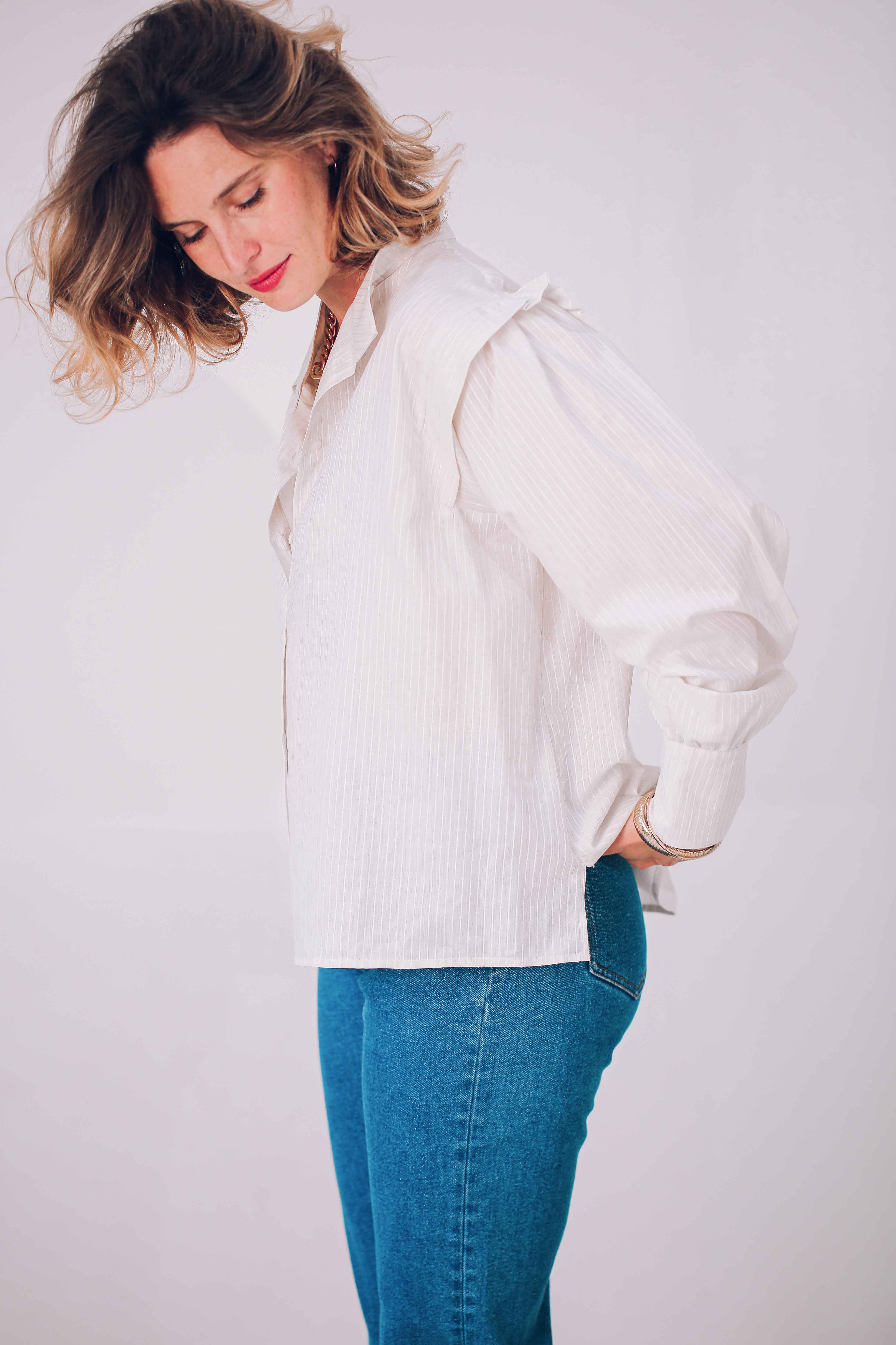 Chemise lavallière écrue