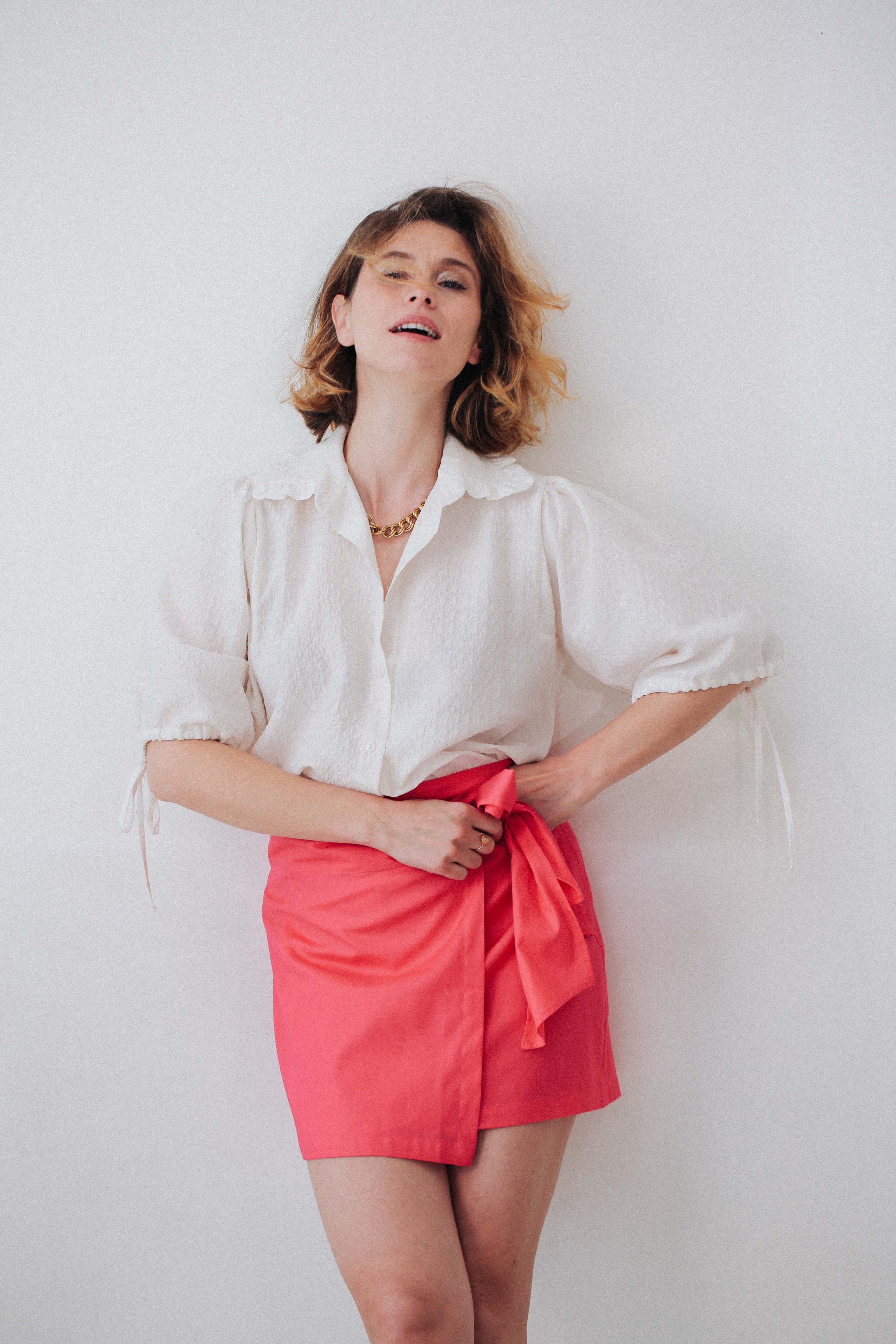 Fuschia warp skirt