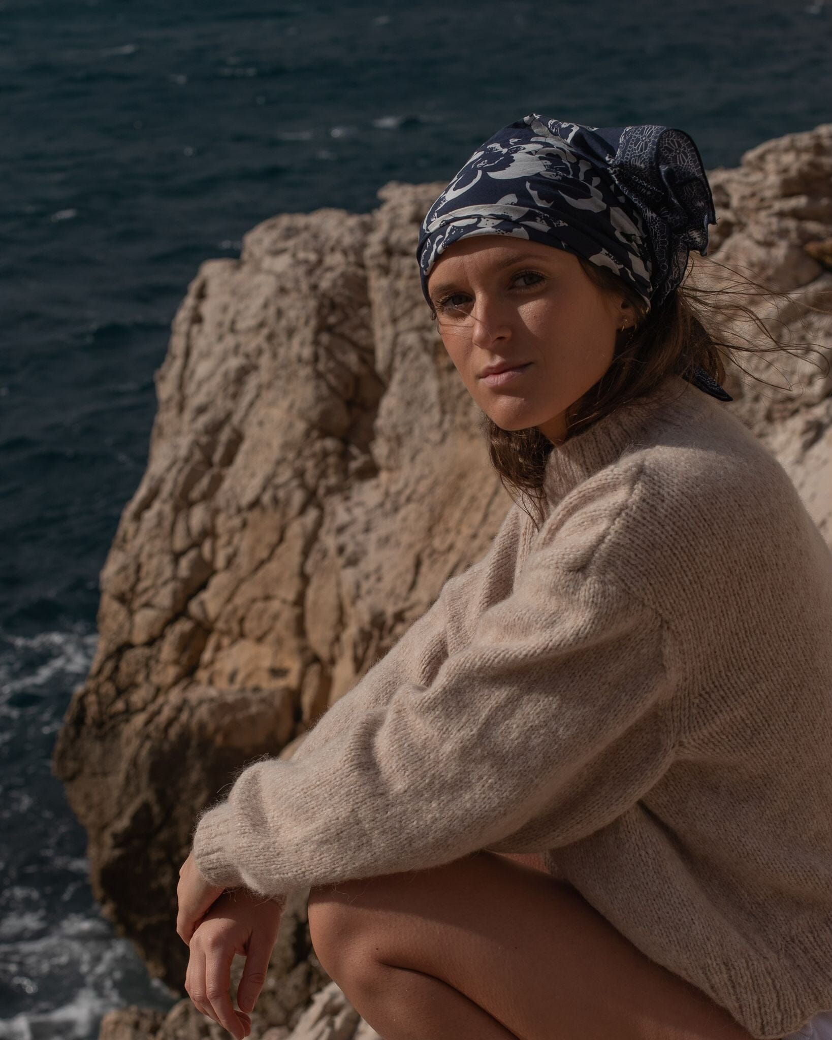 Foulard marine Minuit Accessoires Ma boutique