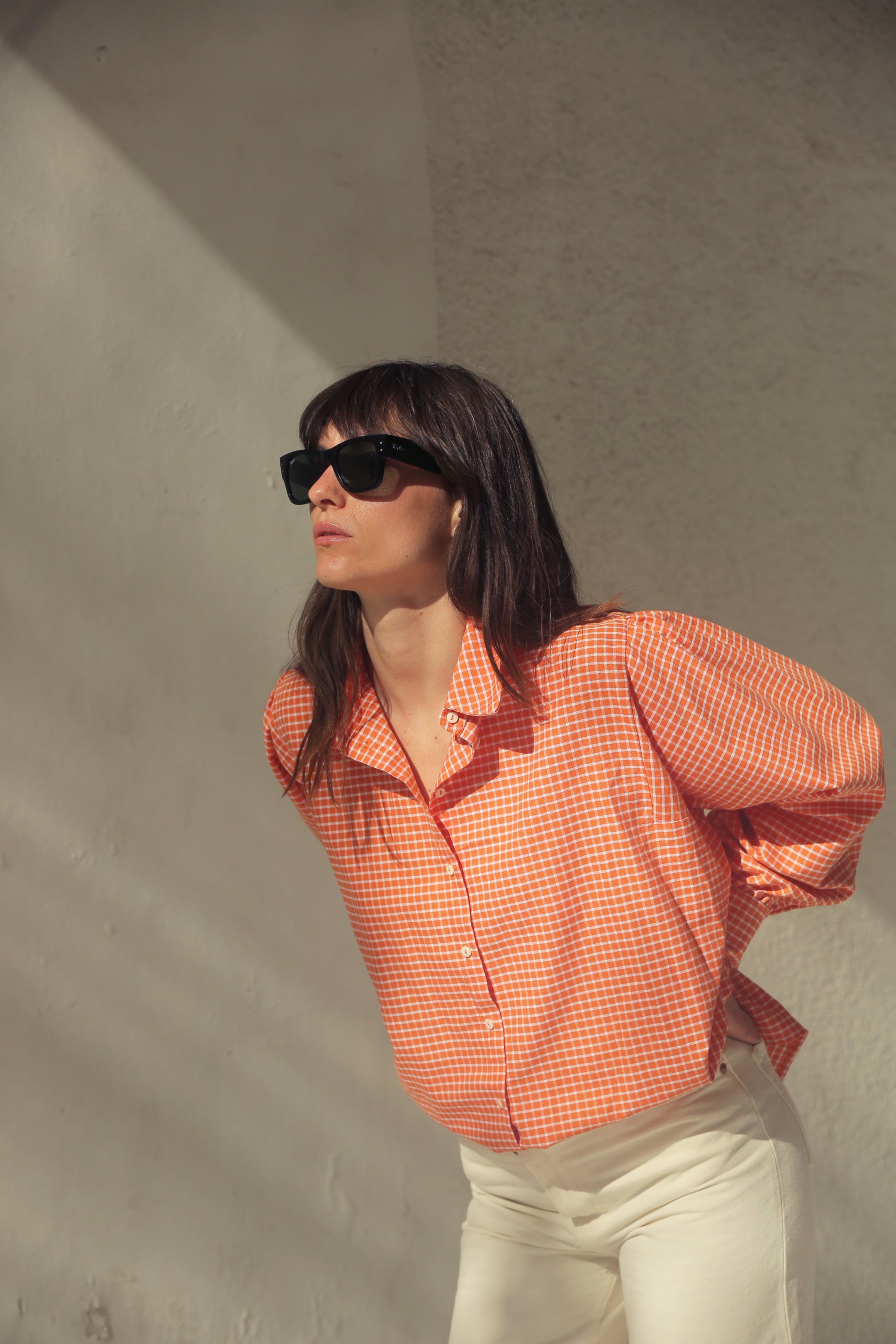 Chemise orange pour femme Romée | Made in France 