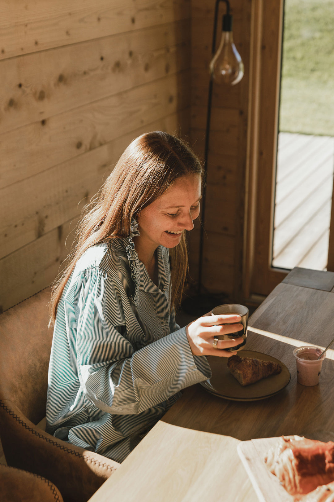 Ensemble de pyjama en coton à rayures vertes