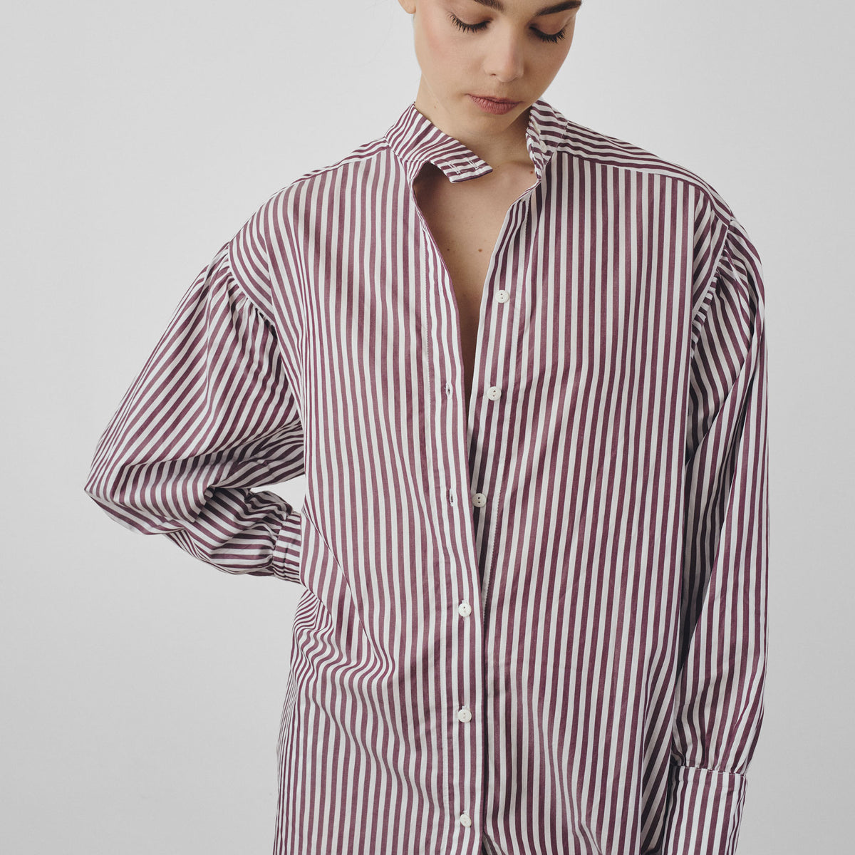 Burgundy striped dress