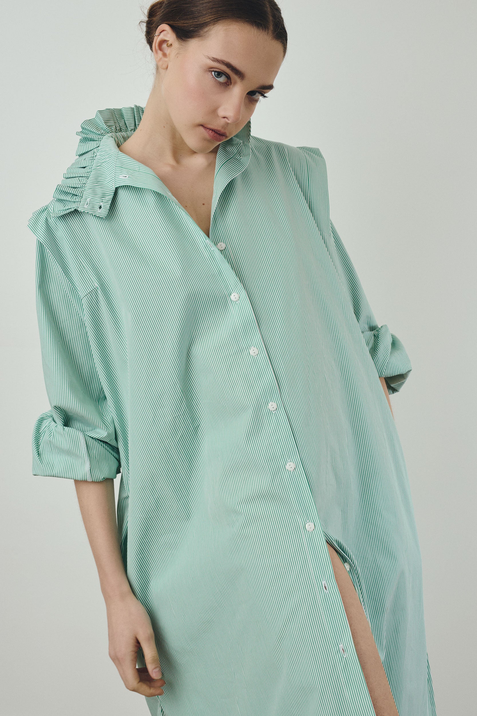 Kaki shirt dress